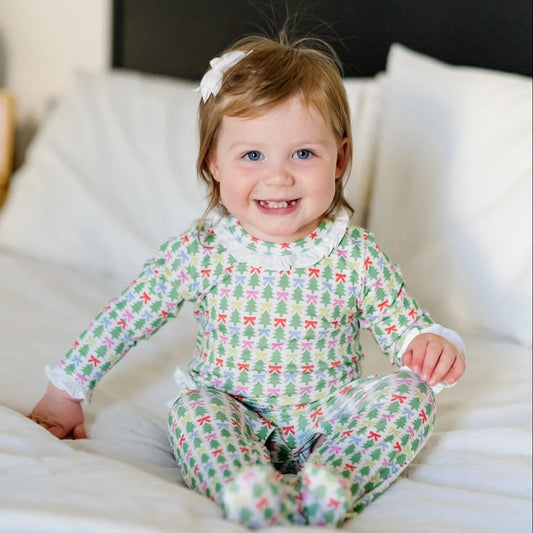 Lucy Romper- Tree Topper Bows
