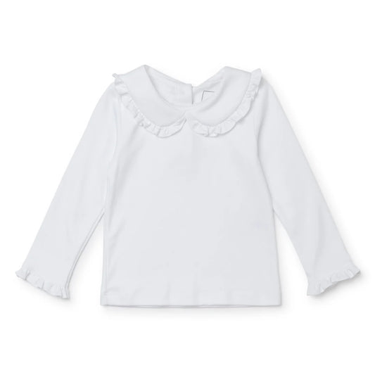 Allison Girls' Pima Cotton White Shirt