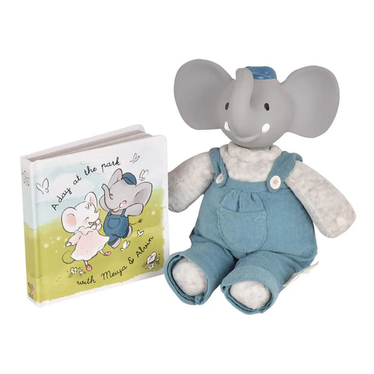 Alvin the Elephant Rubber Head Deluxe Toy with Book