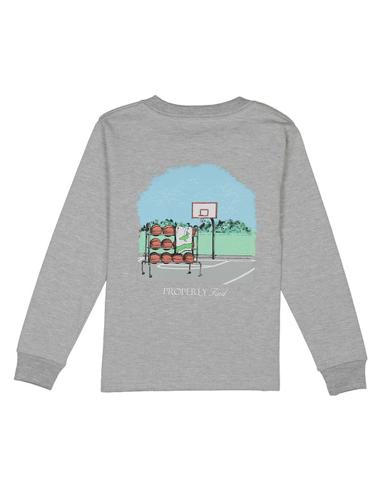 Long Sleeve Tee - Light Heather Grey Basketball