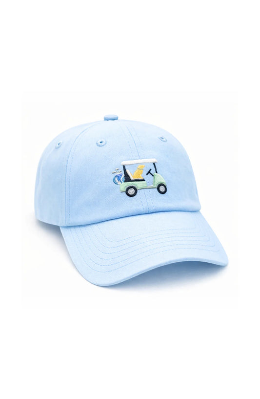 Dog in Golf Cart Baseball Hat