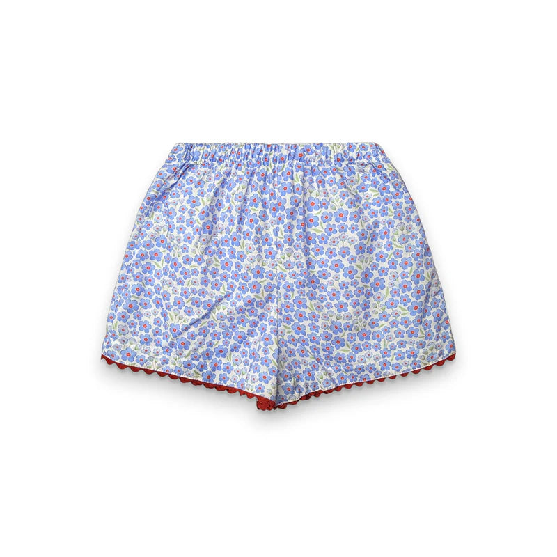 Two Pocket Short- Red White and Bloom Floral