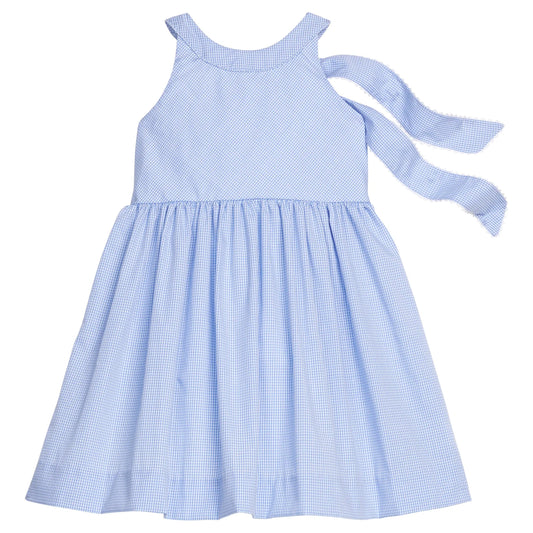 Bow Back Annie Dress - Royal Mini Gingham