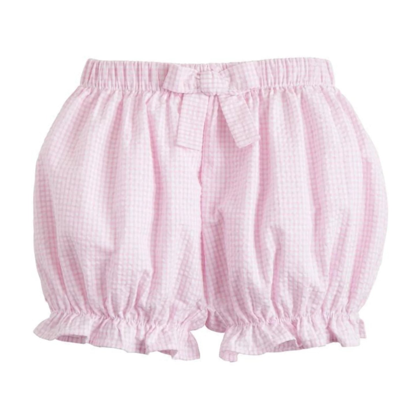 Bow Bloomers-Light Pink Seersucker Gingham