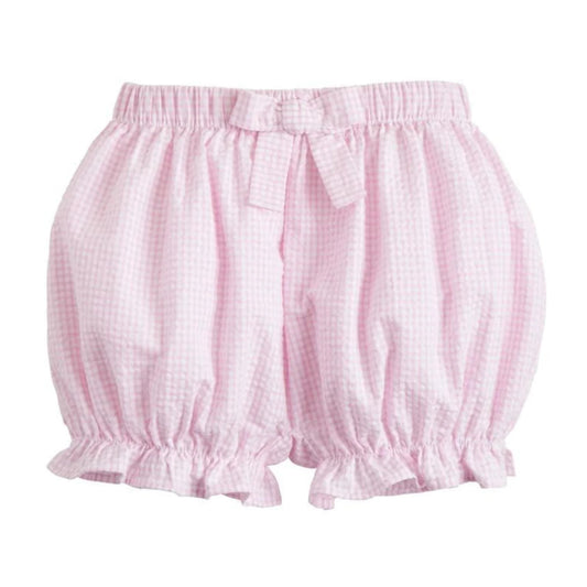Bow Bloomers-Light Pink Seersucker Gingham