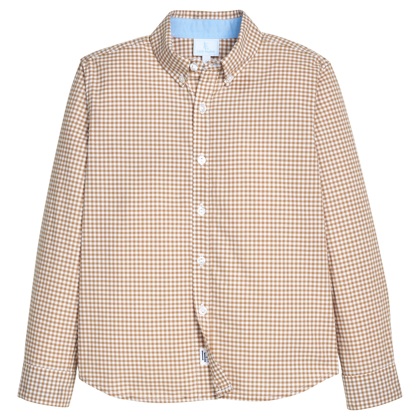 Button Down Shirt- Khaki Gingham
