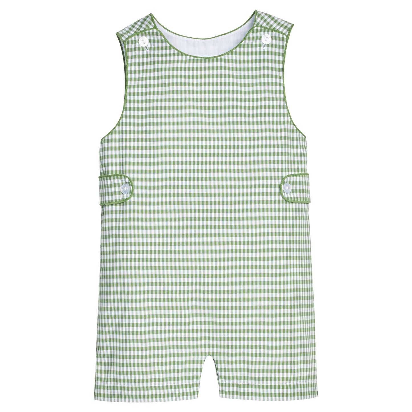 Button Tab John John- Watercress Gingham