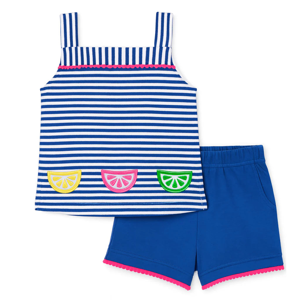 Stripe Knit Short Set with Fruit Slices