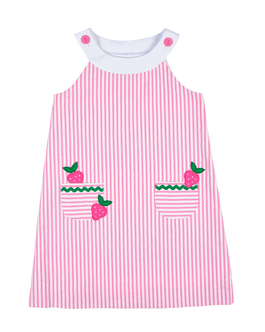 Seersucker Dress With Strawberries