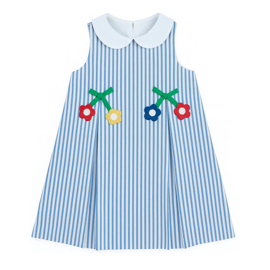 Seersucker Dress With Flowers