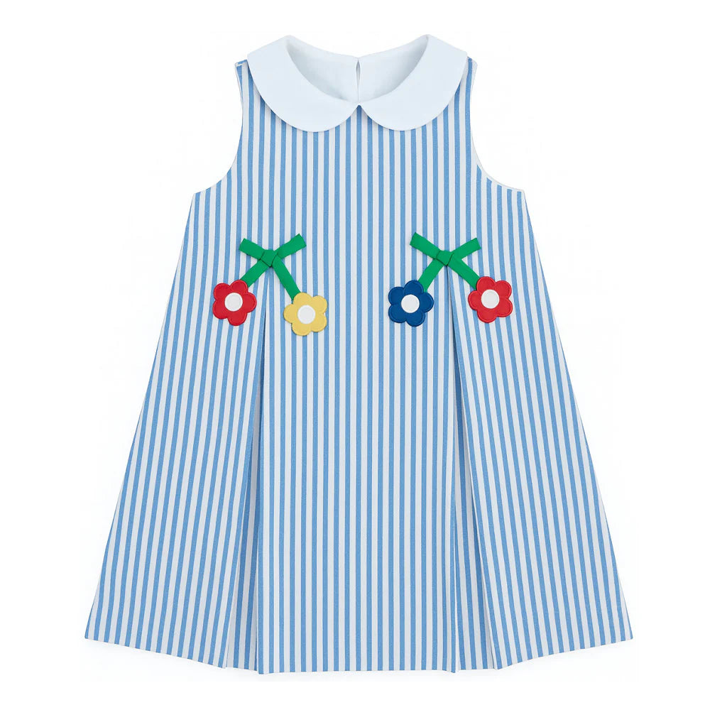 Seersucker Dress With Flowers