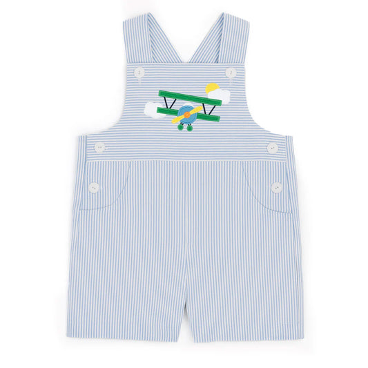 Seersucker Shortall With Airplane