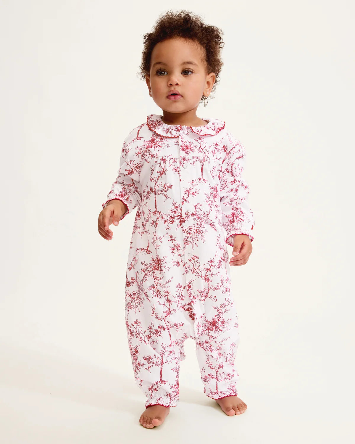 Twill Madeline Romper in Red Timeless Toile