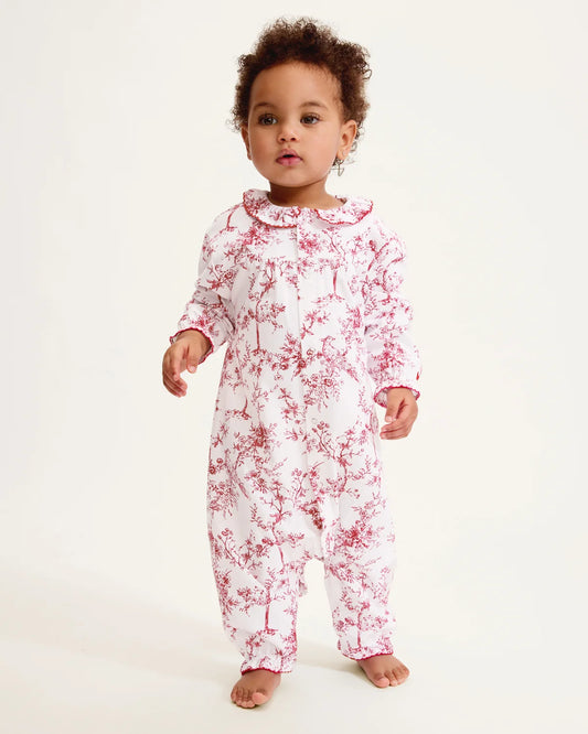 Twill Madeline Romper in Red Timeless Toile