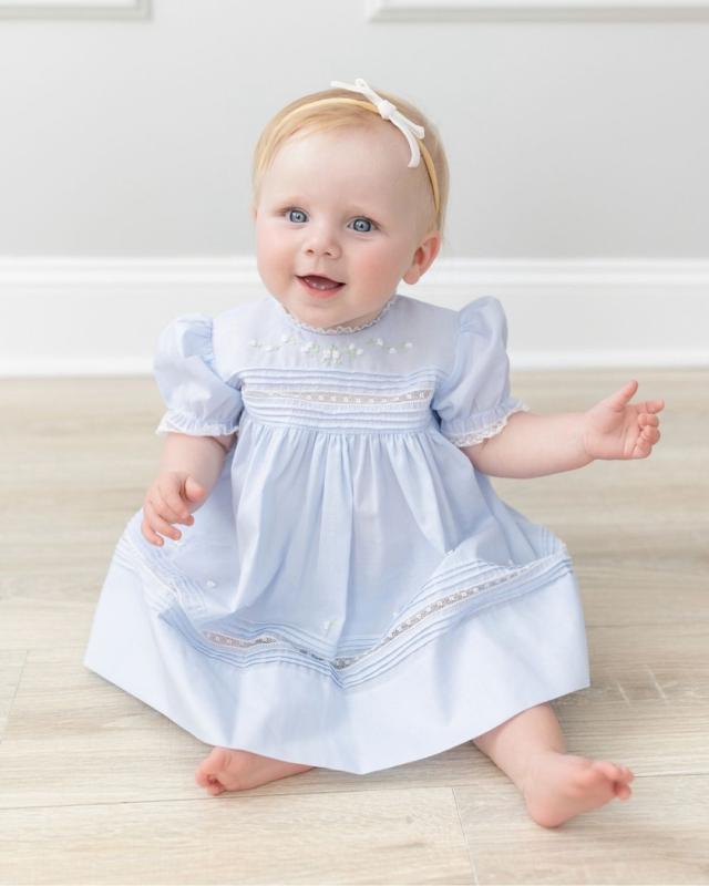 Floral Bullions Dress- Blue