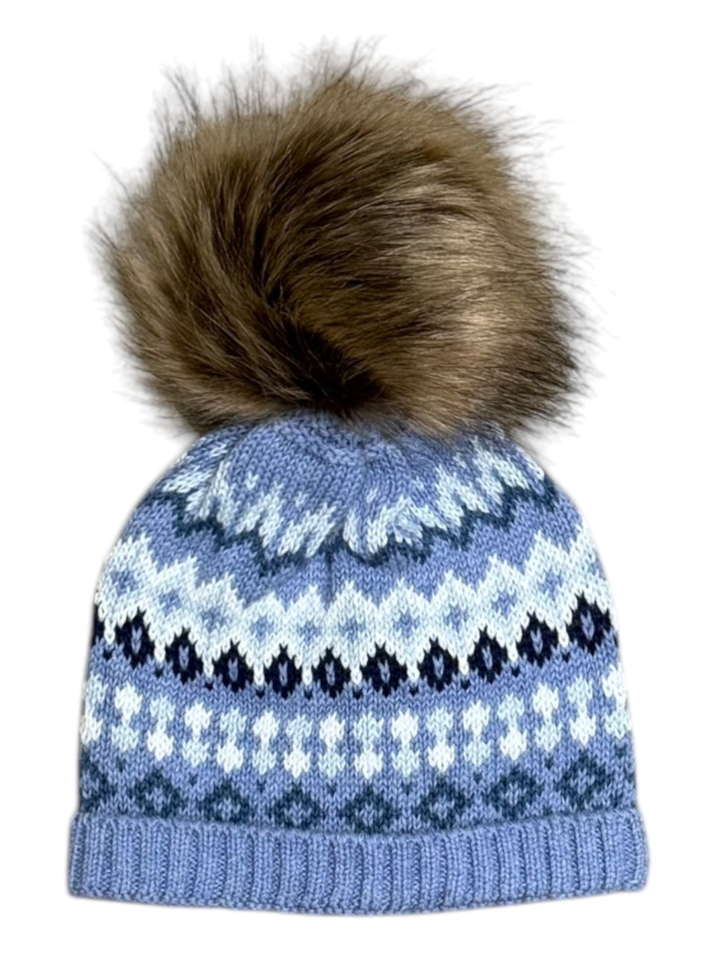 Chambray Fair Isle Pom Hat