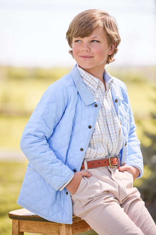 Classic Quilted Jacket - Light Blue
