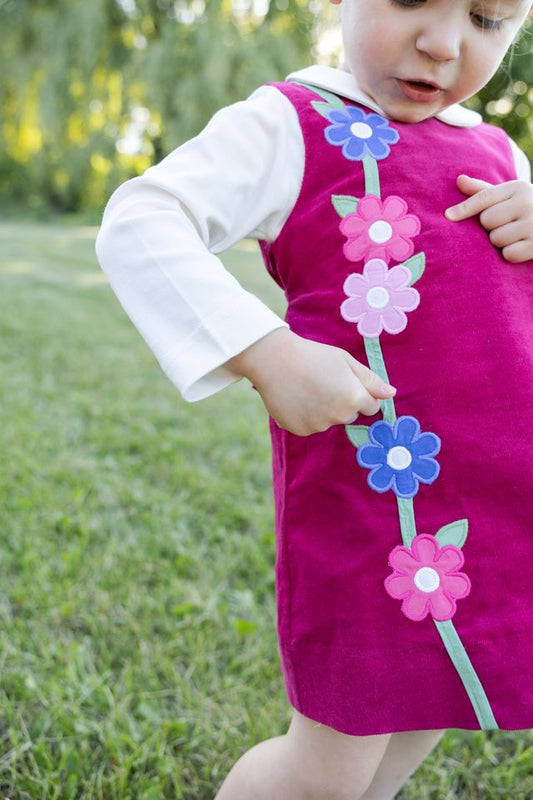 Corduroy Jumper With Flowers