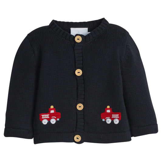 Crochet Cardigan - Fire Truck