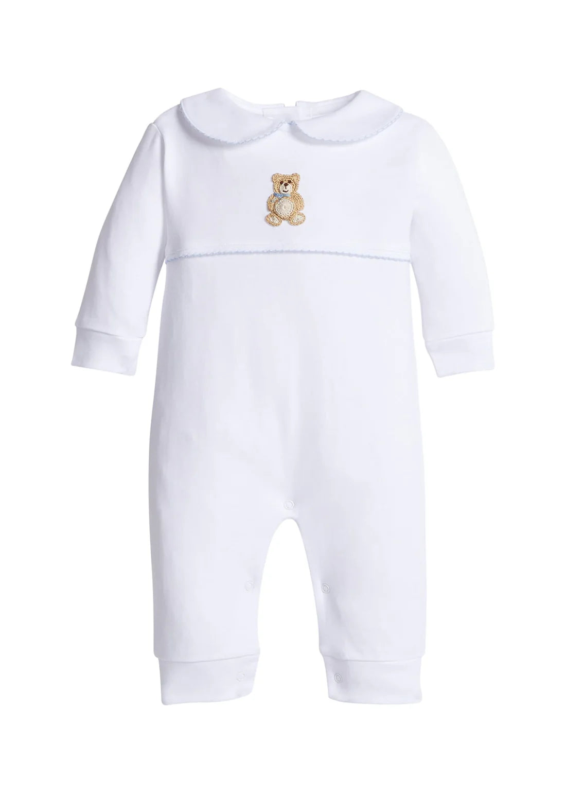 Crochet Playsuit- Blue Teddy Bear