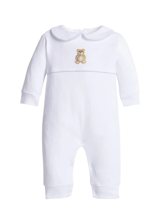 Crochet Playsuit- Blue Teddy Bear