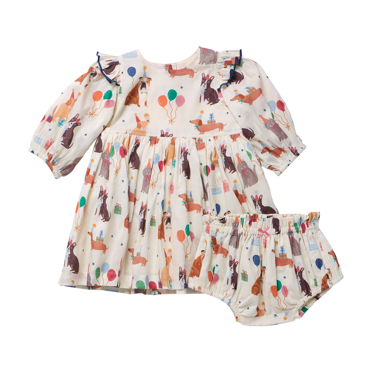 Brooke Dress- Party Pets Diaper Set