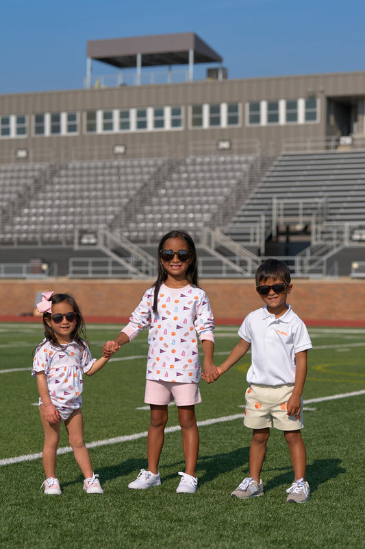 Clemson Britt Bubble- Tiger Triumph with Worth Avenue White & Palm Beach Pink