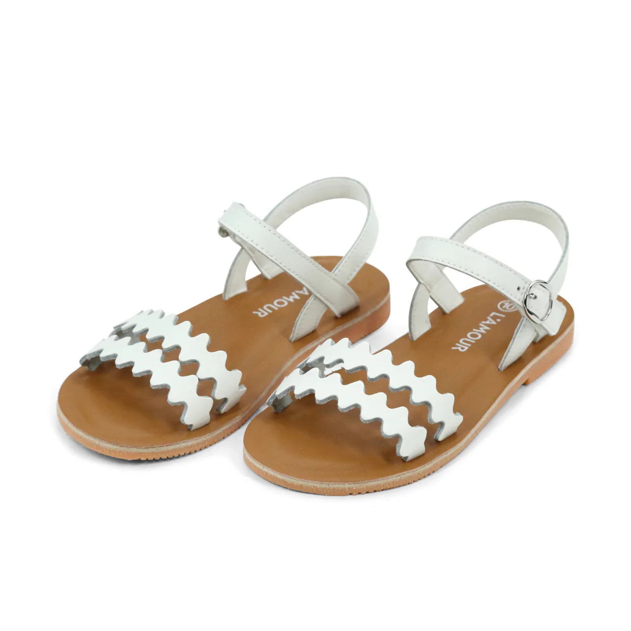 Eden Scalloped Sandal - White