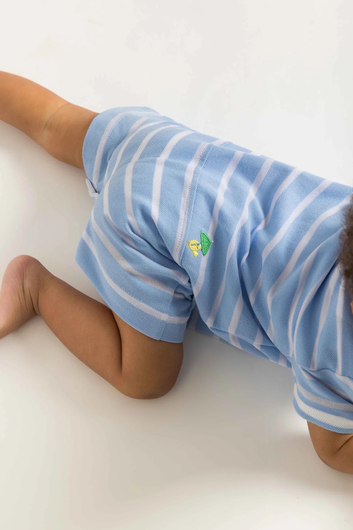 Stripe Knit Shortall With Elephant & Friends