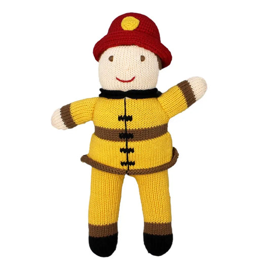Frank the Fireman Knit Doll, 12" Plush