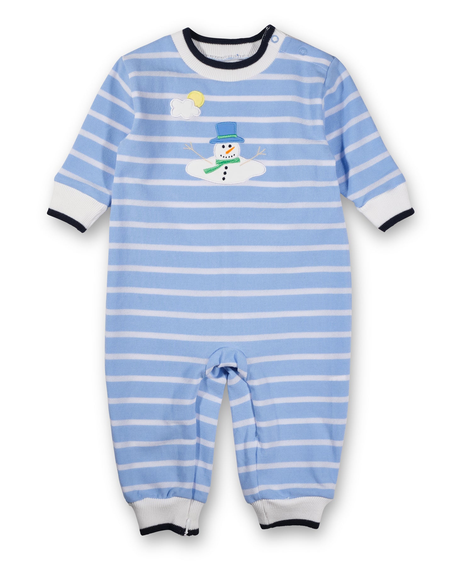 Stripe Knit Longall With Melting Snowman