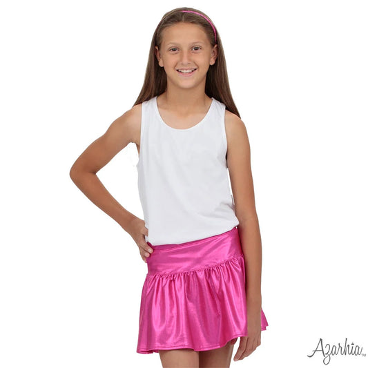 Gathered Skort in Hot Pink Shimmer