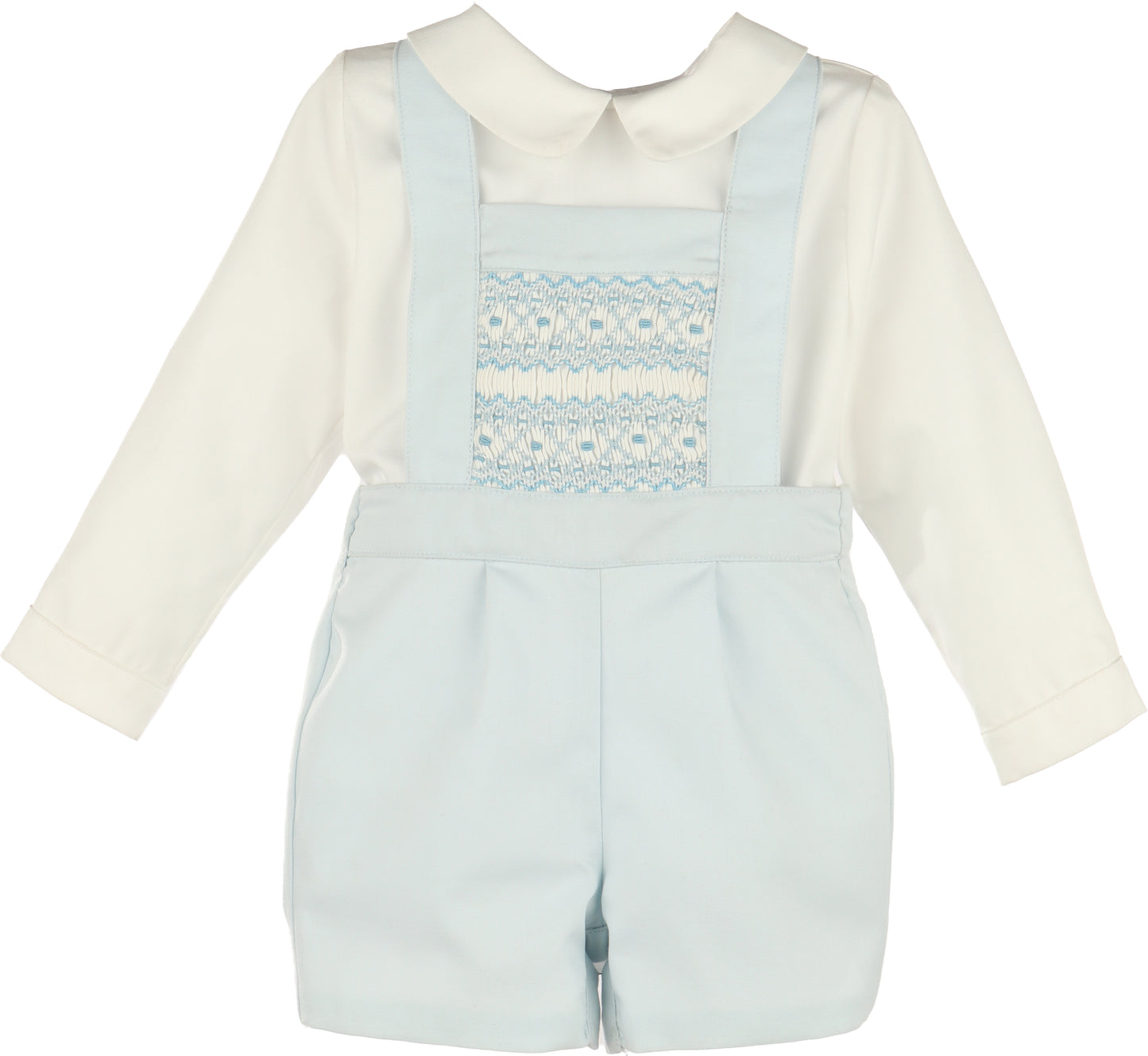 Suspenders Smock Boy Set, Blue