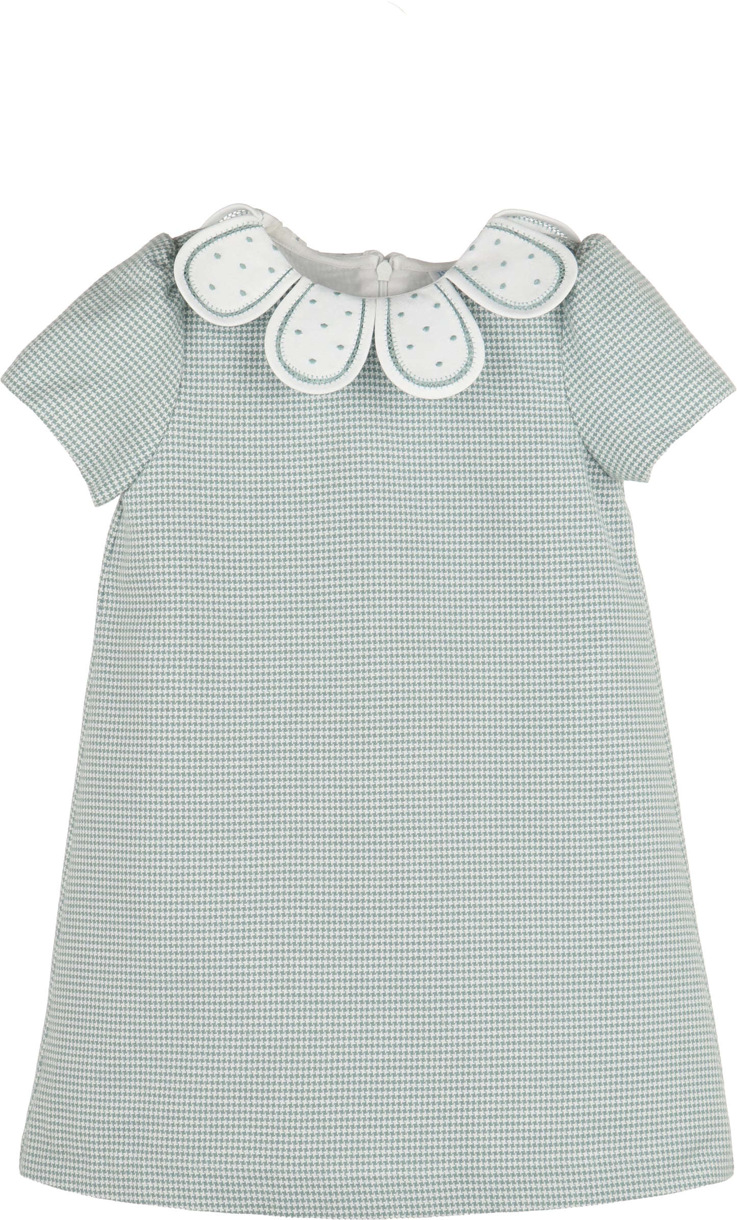 Checks Petal Collar Dress, Green