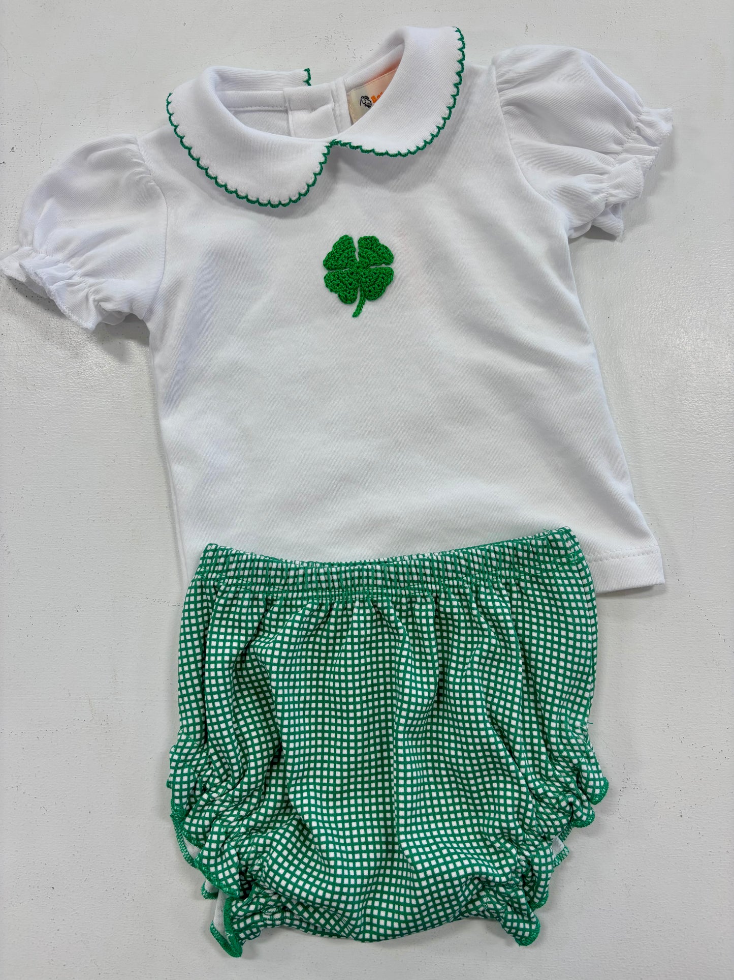Luigi Girl Crochet Shamrock Diaper Cover Set