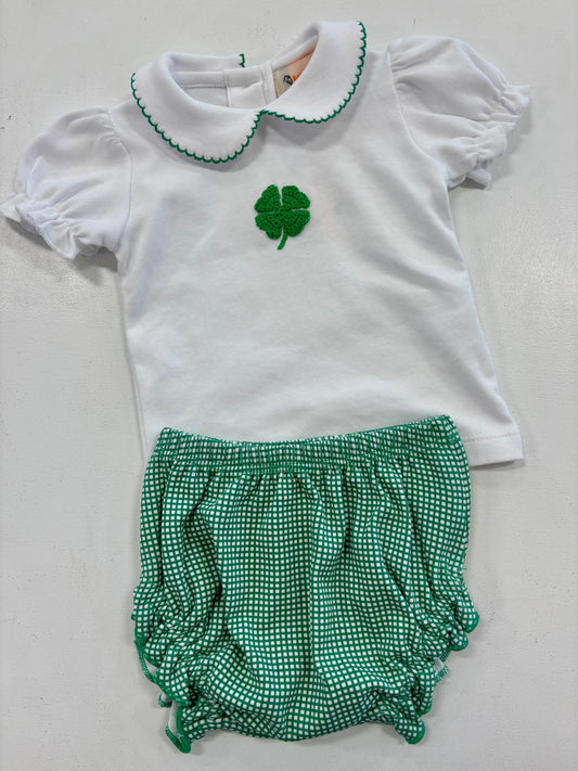 Luigi Girl Crochet Shamrock Diaper Cover Set