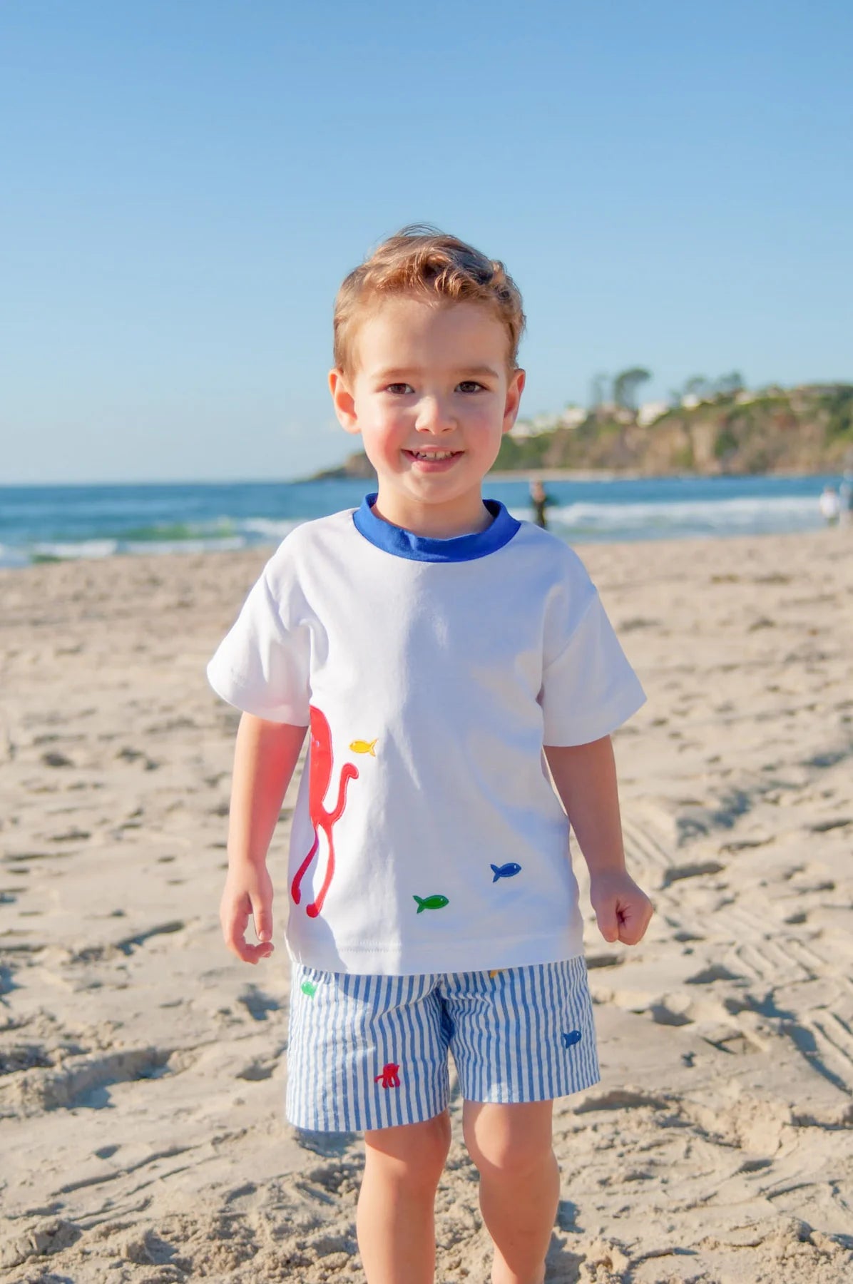 Knit Shirt With Octopus And Fish