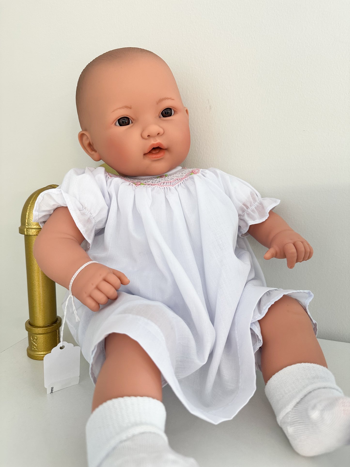 Claire Doll - White Smocked Dress
