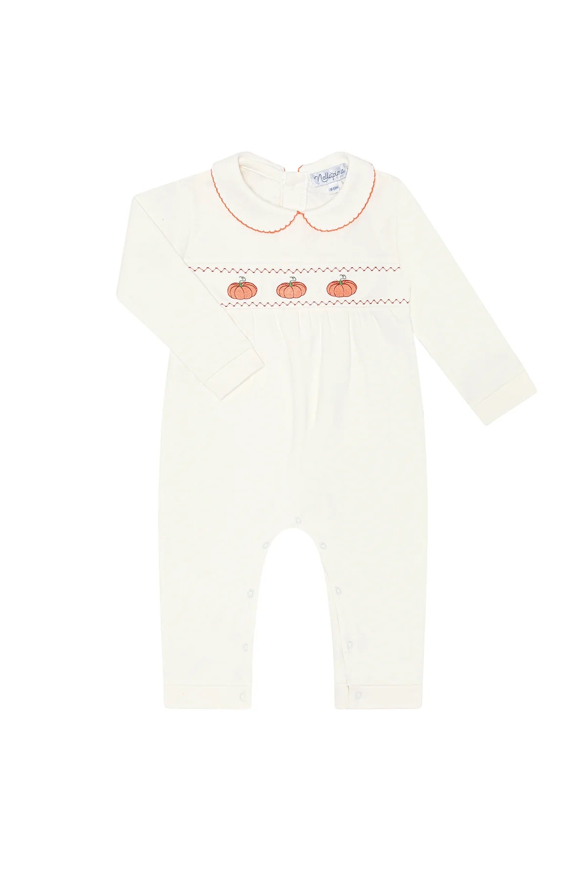 Ivory Pumpkin Patch Embroidered Playsuit-Ivory