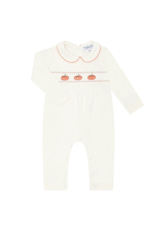Ivory Pumpkin Patch Embroidered Playsuit-Ivory