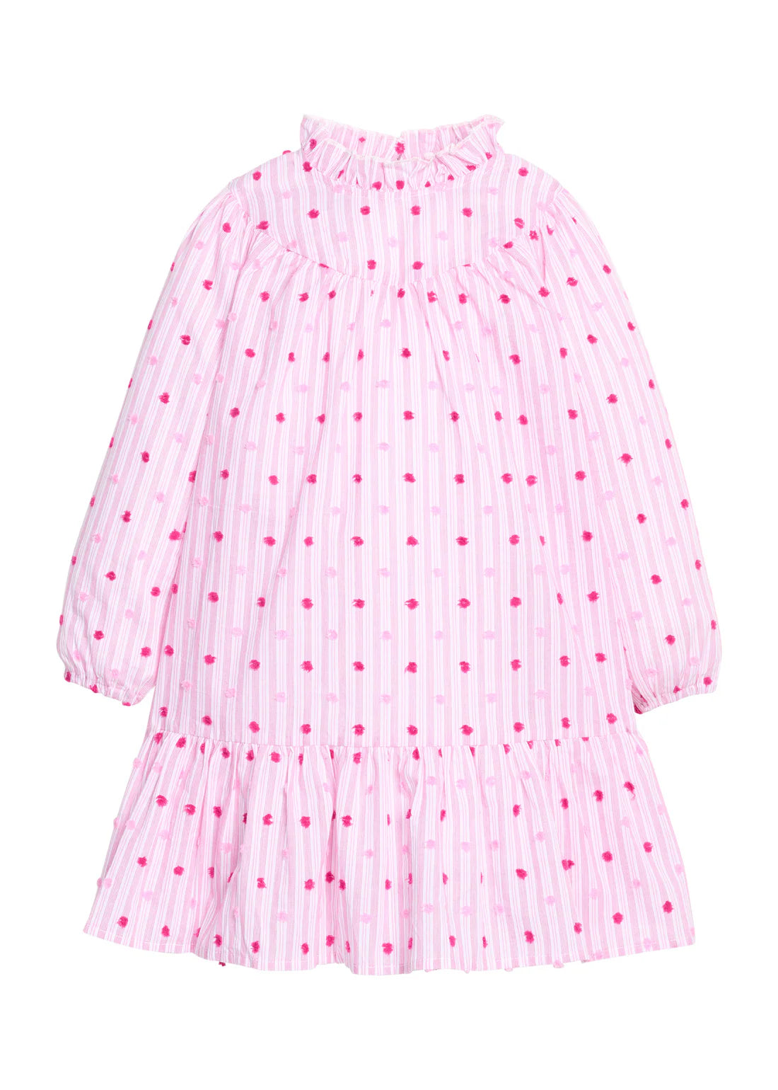 Jody Dress, Magenta Clip Dot Stripe
