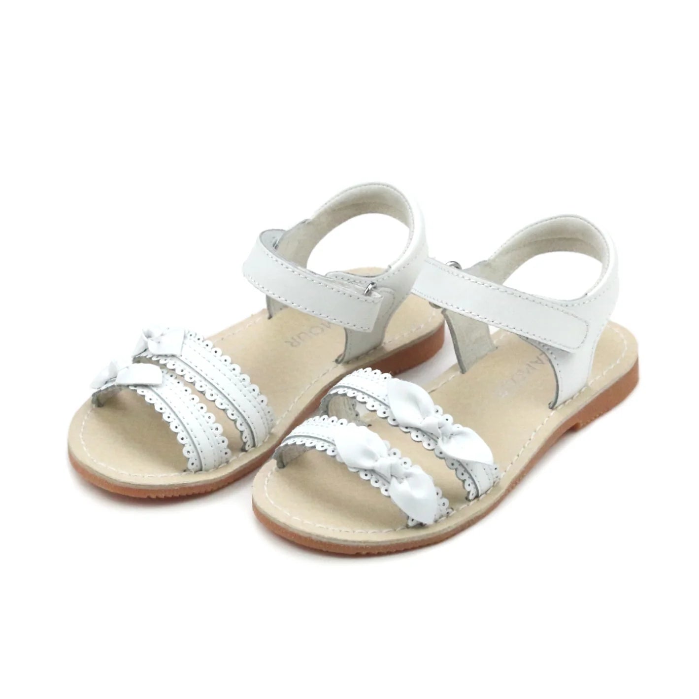 Josie Scalloped Sandal - White