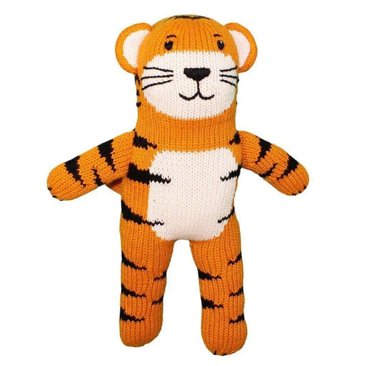 Kai the Tiger Knit Doll, 7" Rattle
