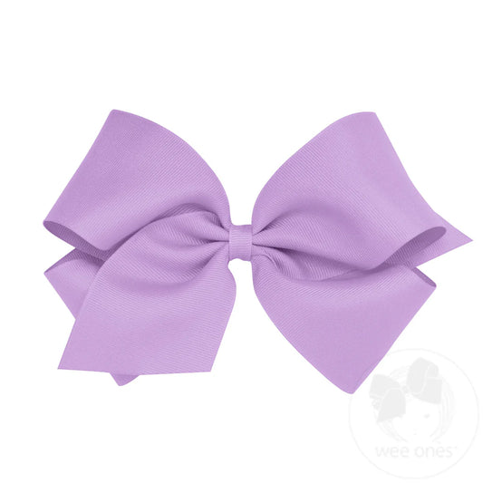 King Classic Grosgrain Hair Bow (Plain Wrap) Light Orchid