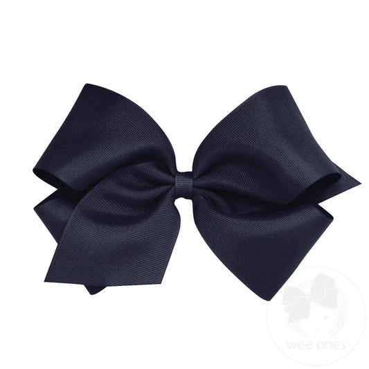 King Classic Grosgrain Hair Bow (Plain Wrap) Navy