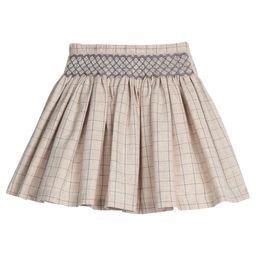 Smocked Molly Skirt- Durham Windowpane