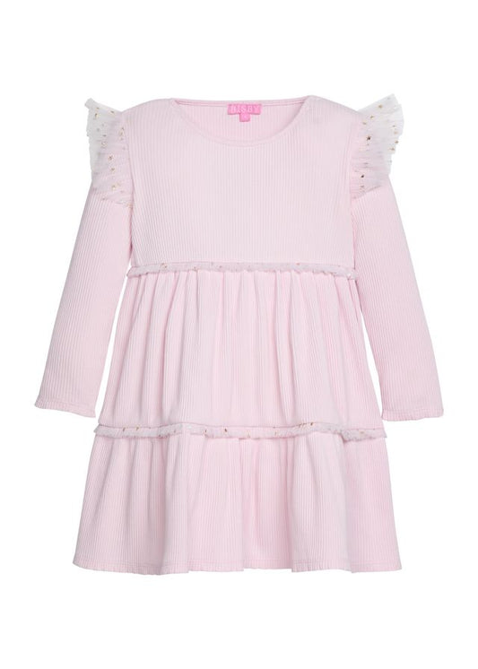 Mila Dress- Bubblegum & Gold Sparkle Stars