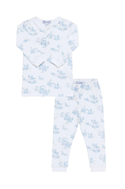 Toile Baby Pajamas Blue