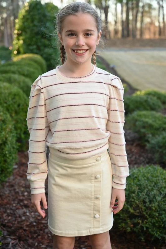 Peyton Top - Blush Stripe