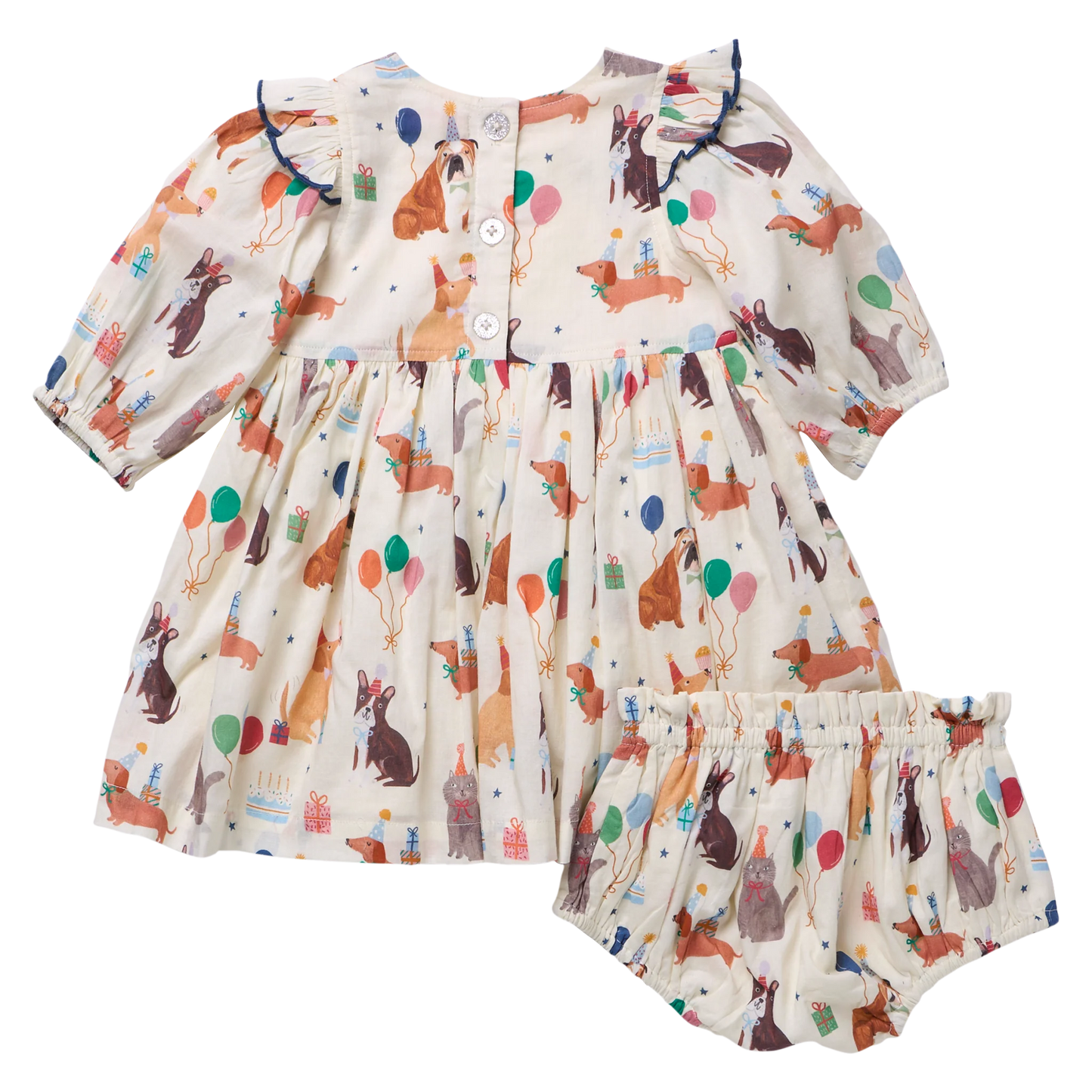 Brooke Dress- Party Pets Diaper Set